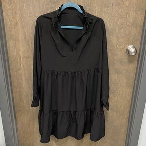 Elegant Black Ruffle Dress